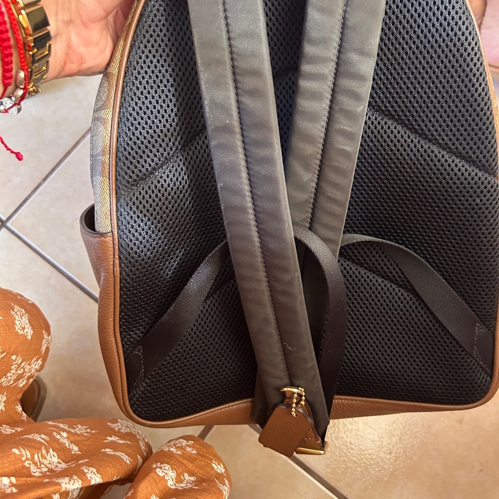 Coach Tan and Brown Monogram Backpack - Picture 3 of 7